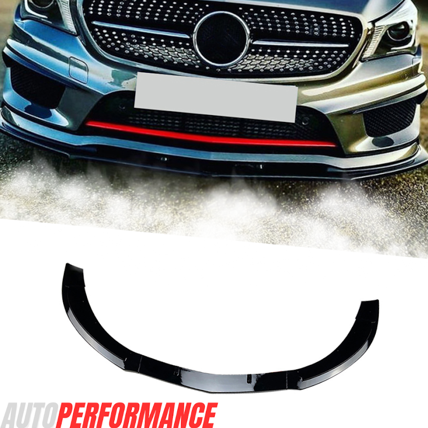 Gloss Black/Carbon Style Front Lip Mercedes-Benz C117 CLA200 260 CLA45 2013-2015