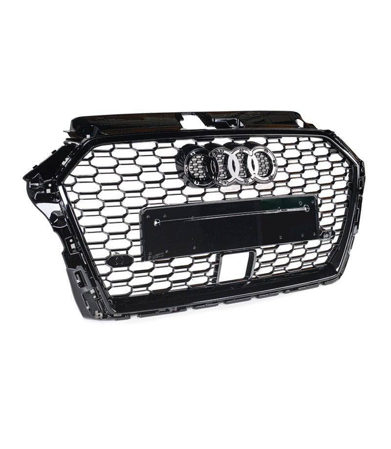 RS3 Style Gloss Black Honeycomb Grille for A3 & S3 2017-2020 8V