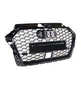 RS3 Style Gloss Black Honeycomb Grille for A3 & S3 2017-2020 8V